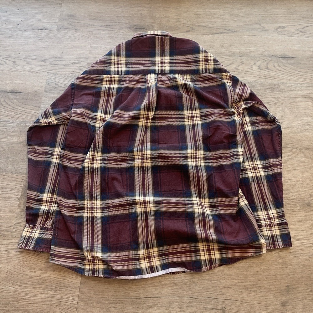 Alexander Martin Burgundy Plaid Long Sleeve Casual Shirt 100% Cotton Size MT/ML - Picture 4 of 7